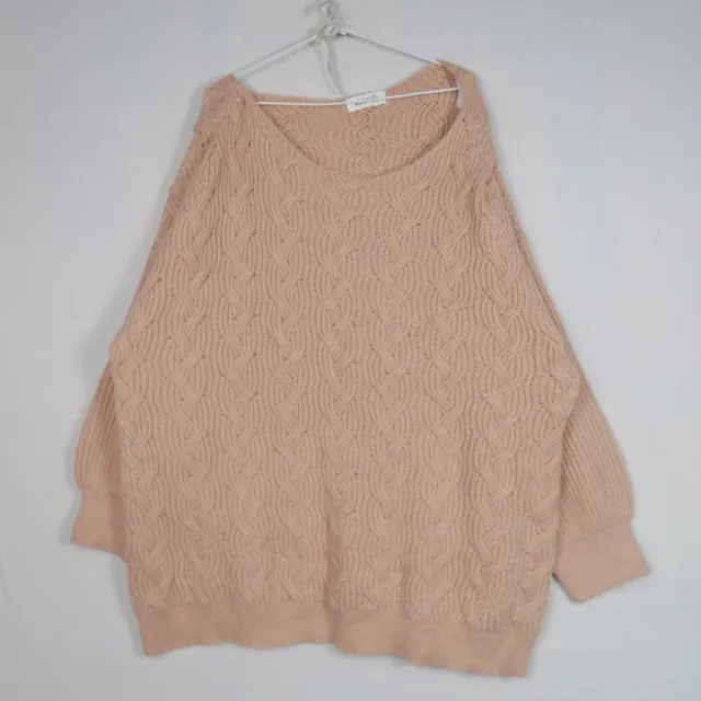 Taking Shape Virtuelle Womens Sweater Jumper Size L Large Pink Crew Neck Knit