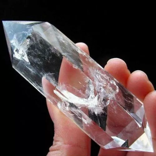 3~6cm  NATURAL Rock CLEAR QUARTZ CRYSTAL WAND POINT Double Point Healing