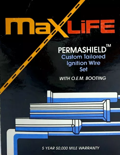 IGNITION WIRE SET MAXLIFE V8 Permashield 608W SPARK PLUG WIRES OEM BOOTING; USA 3