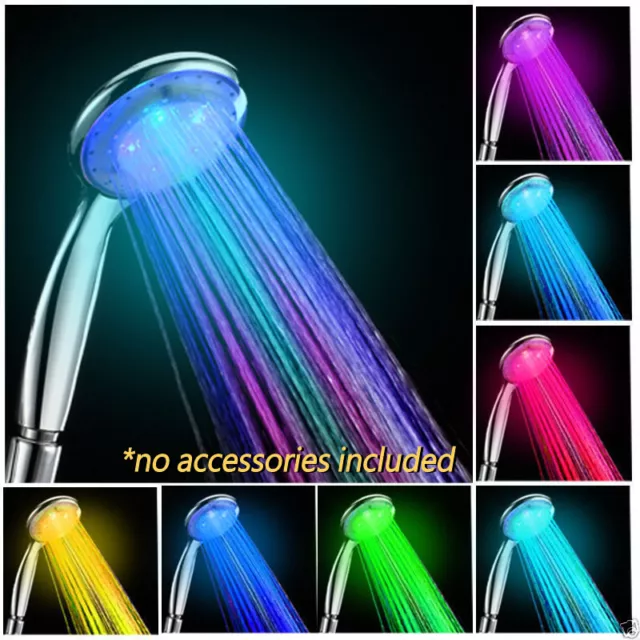 NEW Colorful Shower Head Home Bathroom 7 LED Colors Changing Water Glow Light