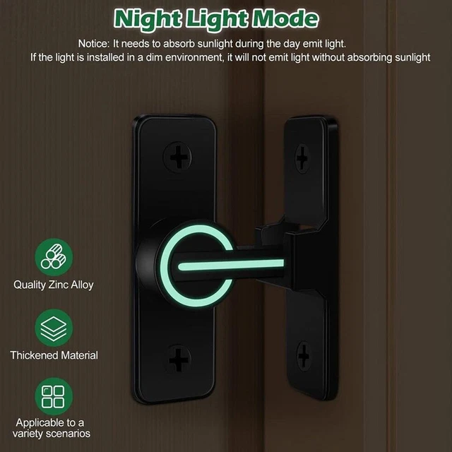 Barn Door Lock Heavy Duty Sliding Barn Door Latch Lock 90/180 Degree  Gate Latch