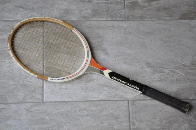 Vintage Retro Old Collectable Dunlop Alpha Light 2 Wooden Tennis Racket