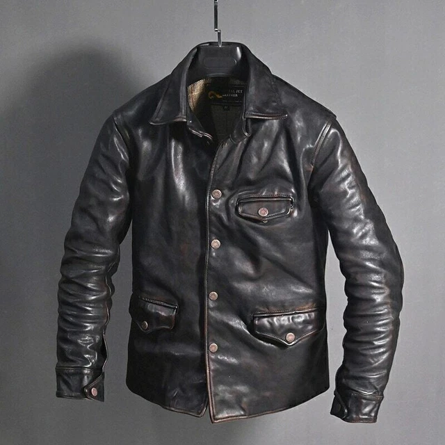 Veste 3/4 En Cuir Chevignon Marron Taille 2XL - Occasion Très Bon état Pour Homme