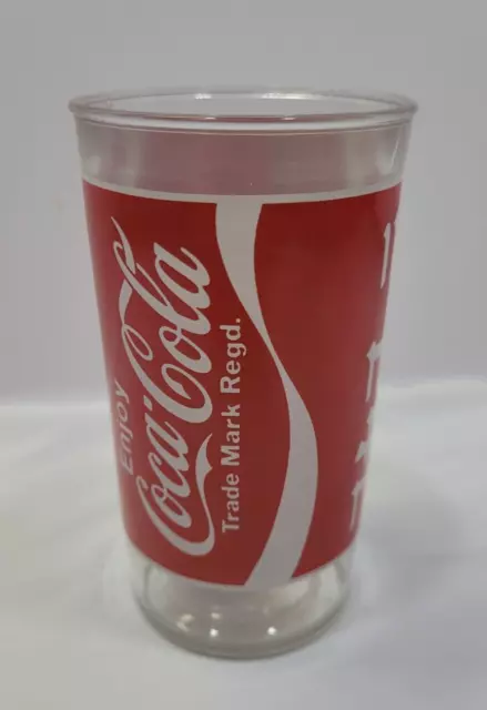 Coca Cola Glass Japan 10Ozs 1980s Ribbon Coke Label