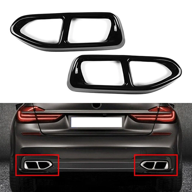 Copertura scarico nero acciaio inox copertura scarico per BMW Serie 7 G11 G12 2016-2018