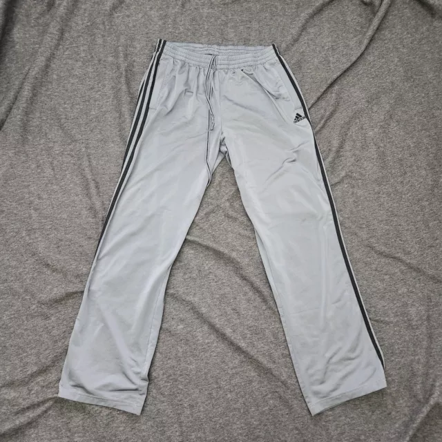 Adidas Track Pants Mens Extra Large Gray Joggers Sweatpants Striped