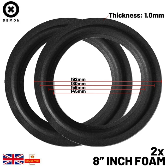 2x 8" inch Woofer Speaker Part Light Surround Repair Spare Foam 192MM UK