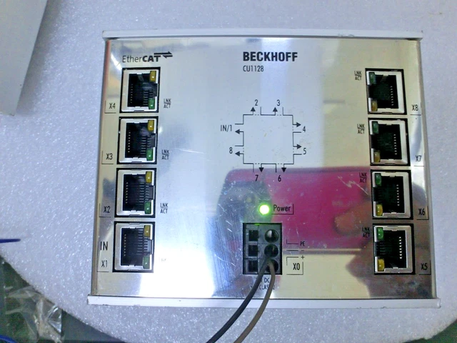 Beckhoff CU1128-1005 8-port Junction EtherCAT RF45,24Vdc Class 2,Used,Ger*8492