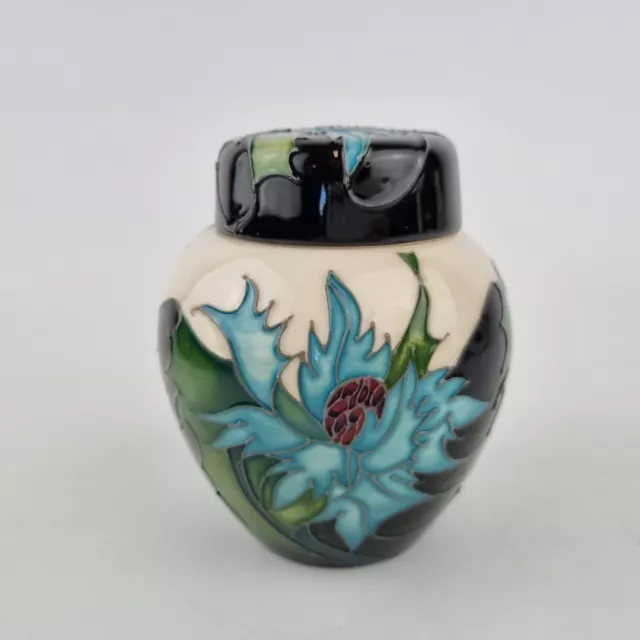 Moorcroft Pottery Ginger Jar Blue Flowers 10.5cm High Red Dot 2nd Quality