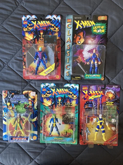 90s Toy Biz X-Men Lot. Archangel, Psylocke, Cable, Polaris, Rogue.