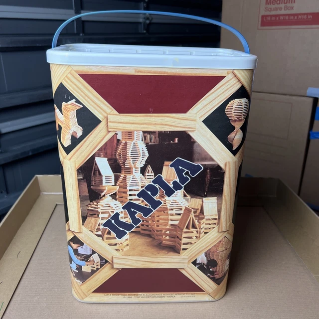 KAPLA WOODEN BUILDING Block Set 200+ Pieces with Original Carry Box