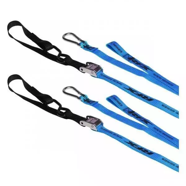 RaceFX Race 1.0 Motocross Enduro Trials Motorcycle Tie Downs Straps - Blue