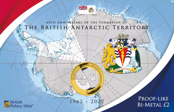 2022 BAT Formation of the British Antarctic Territory £2 BU Coin Pobjoy Mint