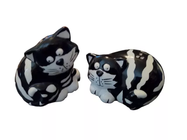 Chester Burton & Burton Black White Chester Cat Salt Pepper Shakers READ