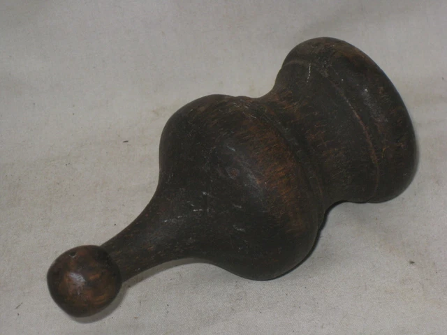 vintage wooden finial wood pin spire nipple pawn topper metal threaded screw