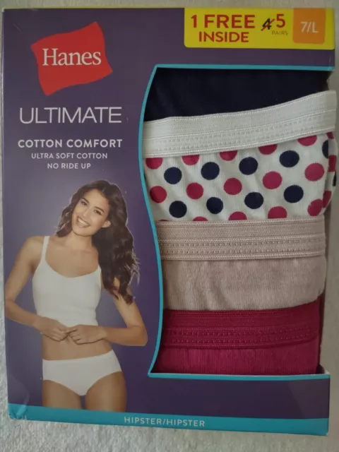 Women's underwear: Hanes cotton or nylon briefs, various sizes & colors 5 -  6 pk