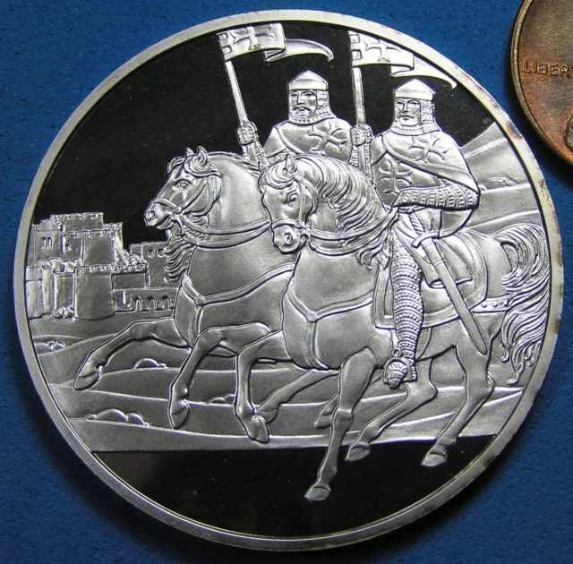 Austria 500 Schilling .925 Silver Coin, 1999 PROOF Templar Knights on Horseback