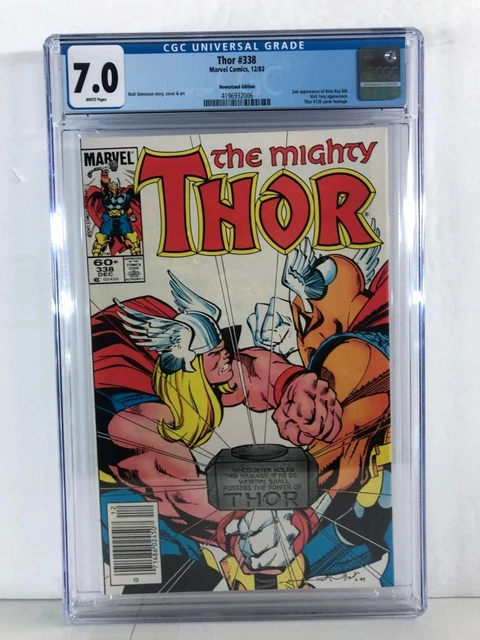 Thor 338 - NEWSSTAND Ed. - 2nd Appearance Of Beta Ray Bill 1983 - CGC Graded 7.0