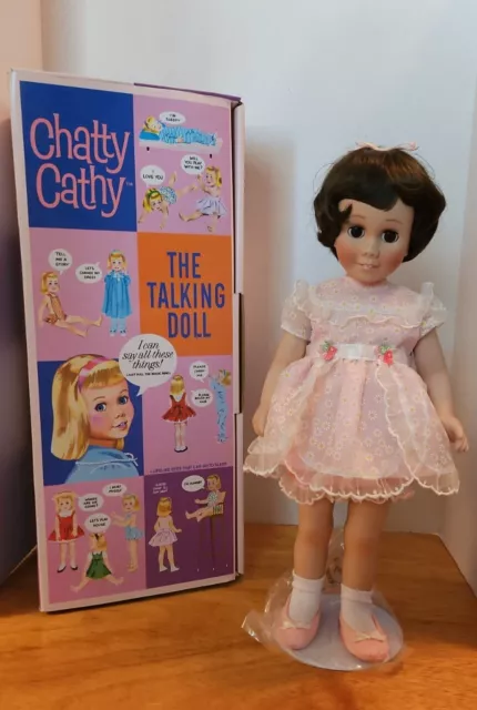 2001 Danbury Mint CHATTY CATHY The Talking Doll Porcelain Sunday Visit Brunette