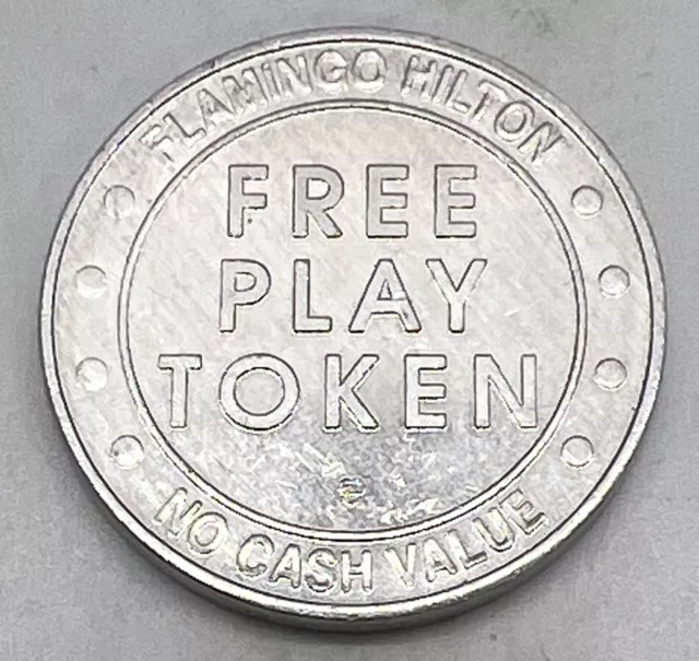 FLAMINGO HILTON Free Play Casino Slot Gaming Token Las Vegas Nevada Aluminum 2