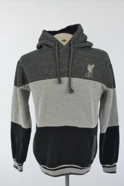 Felpa con cappuccio Liverpool FC Maglione grigio a righe tasche taglia S