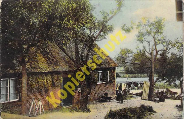 Worpswede AK Haus in der Heide gelaufen 1909 frankiert Stempel Bremen