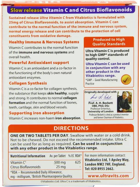 Vitabiotics Ultra Vitamin C - Nachhaltige Freisetzung, 60 Tabletten mit Bioflavonoiden 2