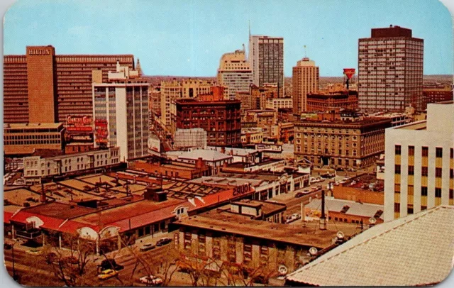 Denver CO Colorado Aerial View Down Town Skyscraper Advertising Vintage Postcard