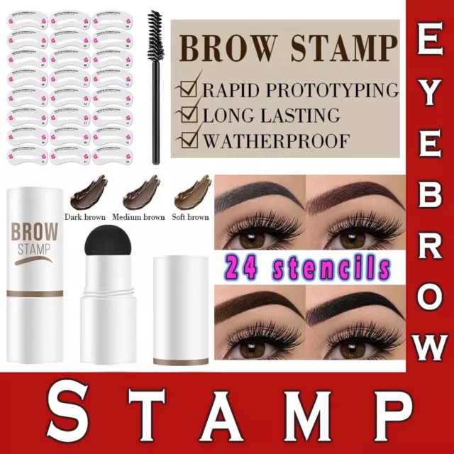 Eyebrow Stamp Shaping Kit Brow Card Definer 24 Stencils Makeup Set Waterproof