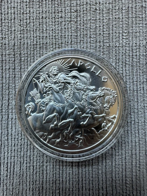 Intaglio Mint Greek Mythology Apollo 1 Oz .999 Silver Round In Capsule