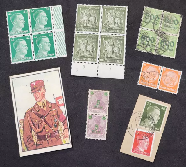 German Third Reich Nazi Germany Stamp blocks WWII WW2 Military War Adolf Hitler