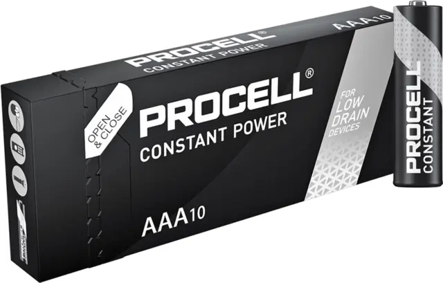 10 x DURACELL AAA PROCELL CONSTANT POWER LR03 MN2400 1.5V Alkaline Batteries