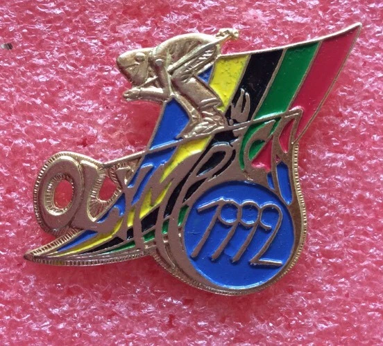 Pin's JO Albertville 92 - Saut à Ski - Émail - Collection Jeux Olympiques 1992 - Occasion