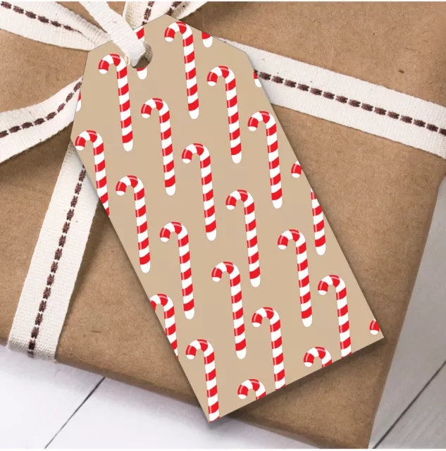 Big Candy Canes Christmas Gift Tags (Present Favor Labels)