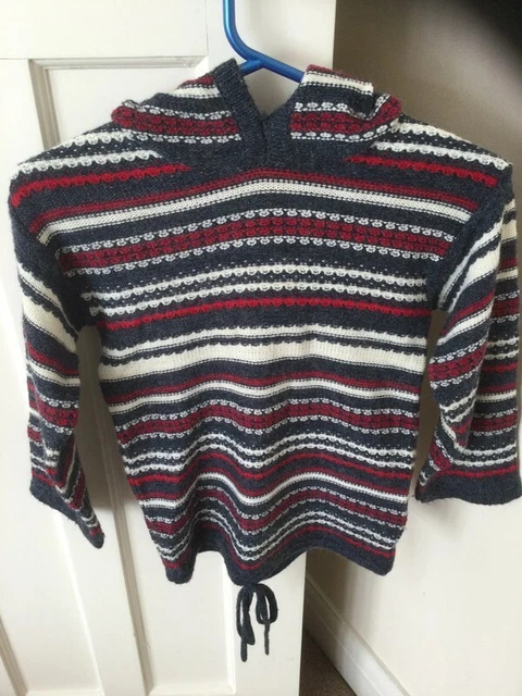 Vintage 1970's - Girls Striped Hooded Jumper - Age 9 - St Michael