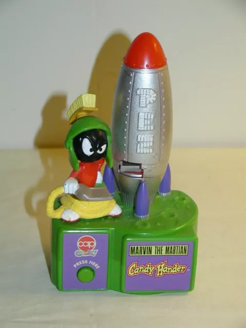 Vintage Looney Tunes Marvin Martian Battery Op Pez Dispenser Warner Bros 1998