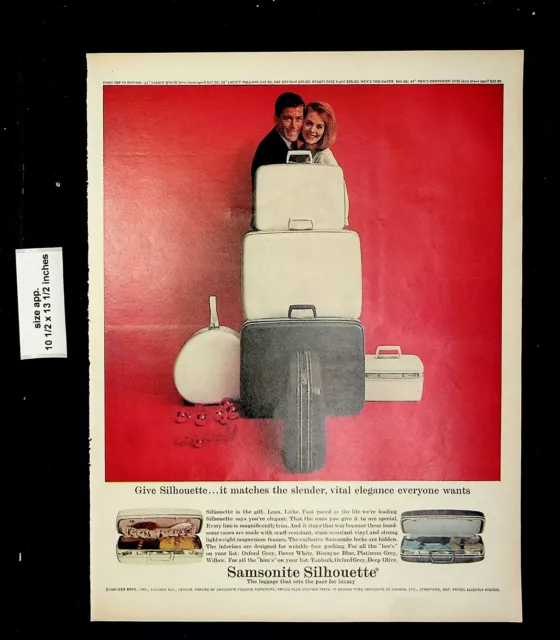 1962 SAMSONITE SILHOUETTE Luggage Travel Luxury Couple Vintage Print Ad ...
