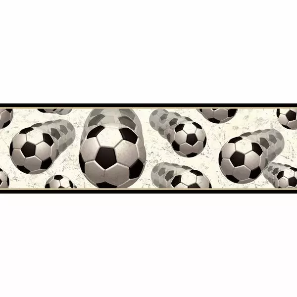 Soccer Balls In Motion Easy Walls Wallpaper Border BYR94253B