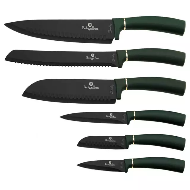 6-tlg Non-stick Messer-Set Messerset Berlinger Haus EMERALD Line BH-2511
