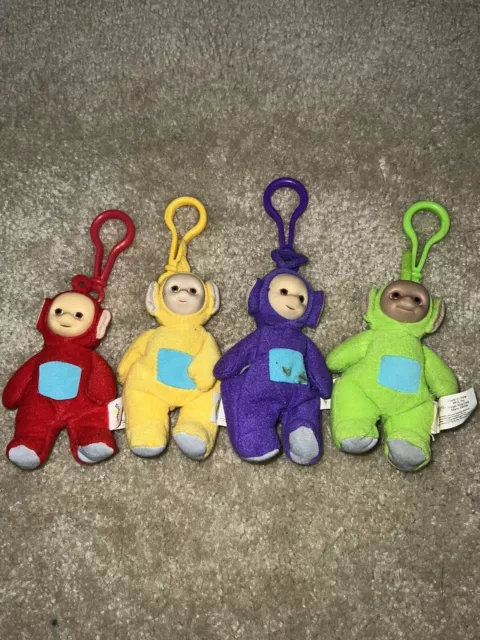 Teletubbies Plush Keychains - 1999 Burger King Lot of 4