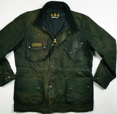 NWT NEW BARBOUR International Black Waxed Cotton Jacket Size 34