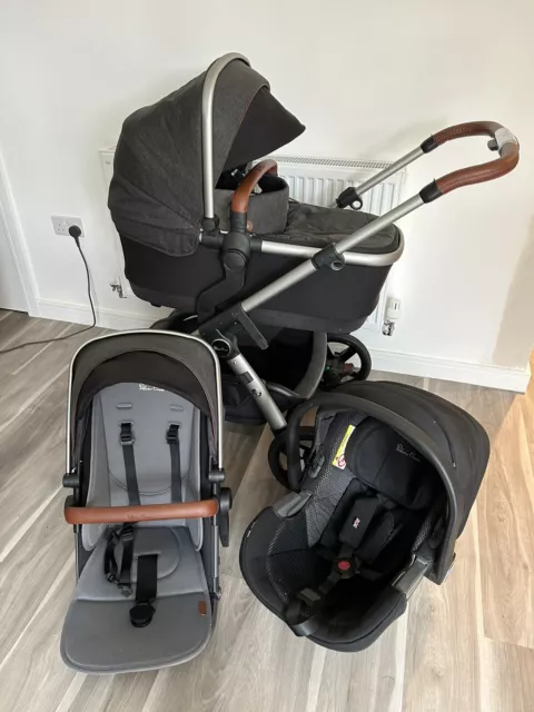 Silver Cross Wave Double Charcoal Travel System Pram Pushchair Bundle Simplicity