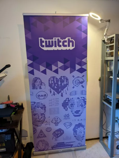 Twitch Gaming Streaming 33"x79" Retractable Banner Pop Up Streamer Display