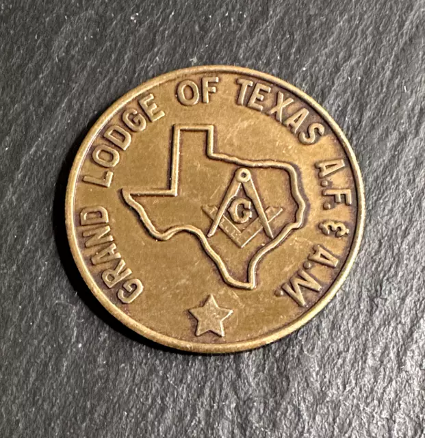 Freemason Grand Lodge Of Texas 1986 Grand Master Perry Parker Medal Token