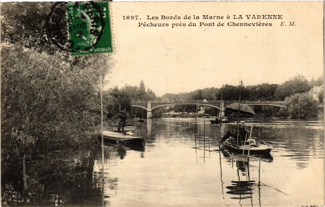 CPA Les Bords de la Marne a La Varenne Pecheurs pres du Pont de Chennev (259928)
