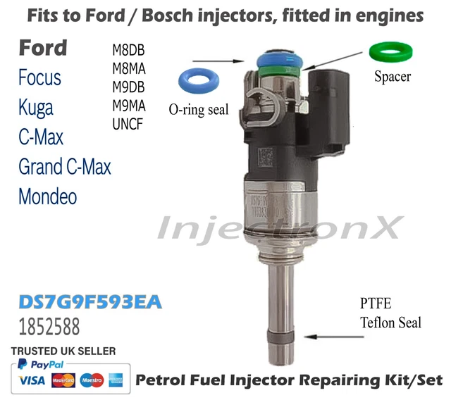 FUEL INJECTOR SERVICE Kit ORing DS7G9F593EA for Ford EcoBoost 1.5