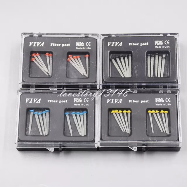 10 Pcs Dental Glass Screw Thread Fiber Post Single Refilled 1.2/1.4/1.6/1.8mm