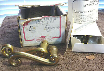 IVES Artisan Collection Solid Brass Vintage Century Lever Set Scroll Passage NOS 2