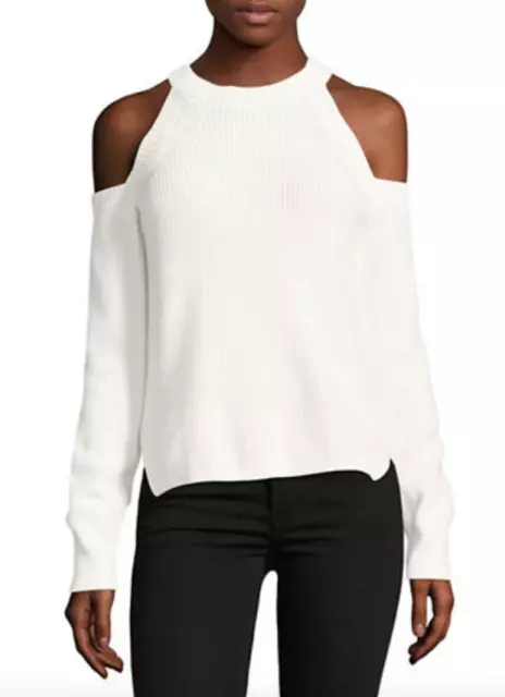 Rag & Bone / Jean Womens White Dana Cold Shoulder L84717 Sweater Size S 2