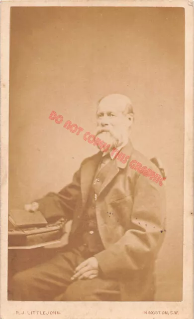 Victorian Carte De Visite CDV Older Man Beard R.J Littlejohn Kingston on Thames